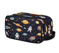 Space Universe Astronaut Planets Neceser para viajes, neceser de maquillaje de poliéster impermeable para hombres, mujeres y niños, organizador portátil para baño, gimnasio, vacaciones