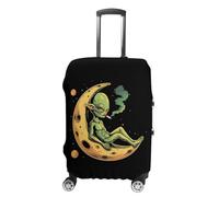 Space Weed Smoking Moon Alien Funda de equipaje de viaje, lavable, antiarañazos, protector de maleta, Estilo:, S