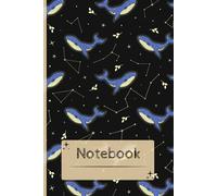 Space Whale Graph Paper Notebook - Celestial Cosmic Journal 6x9, 150 Grid Pages, Magical Starry Aesthetic Notebook with Whale Art on Every Spread: ... Pages for Notes, Sketching, and Journaling