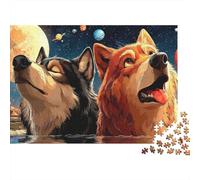Space Wolves Howling Puzzle Imposible,desafío for Adults Entretenimiento Creativo 1000 Piezas Obra De Arte De Juego De para Adultos, Regalos A Partir De 14 Años 52x38cm/1000pcs