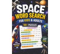 Space Word Search for kids and Adults 50+ Puzzles: Easy-to-Read Space-Themed Word Search Puzzles for Families, Teens, Kids, and Adults