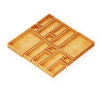 SpaceAid - Juego de 14 cajas organizadoras de cajones de bamb con bandeja de madera, organizadores de cajones para trastos, divisores multiusos