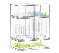 SpaceAid - Organizador de biberones para bebés - Organizador acrílico, cajones transparentes apilables para encimeras, tocadores, baños, armarios y despensas, 5 unidades, 2S2M1L, 39 cm de altura