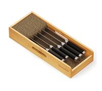 SpaceAid Organizador de cajones de cuchillos de bambú, soporte para cuchillos de carne de cocina, organizador para cajón en organización de almacenamiento (pequeño)