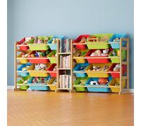 SpaceAid Organizador grande de almacenamiento de juguetes con 24 contenedores y 3 estantes, organizadores de juguetes, estantería de almacenamiento para niños, estantería para dormitorio, sala de