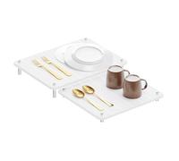 SpaceAid Paquete de 2 tapetes de secado de platos de piedra para encimera de cocina, almohadilla absorbente expandible, bandeja de platos de tierra de diatomeas de secado rápido, tablero de piedra
