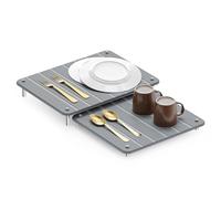 SpaceAid Paquete de 2 tapetes de secado de platos de piedra para encimera de cocina, almohadilla absorbente expandible, bandeja de platos de tierra de diatomeas de secado rápido, tablero de piedra
