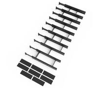 SpaceAid Separadores de cajones de bambú con inserciones y etiquetas, organizadores expandibles y ajustables para cocina, hogar, u oficina, 10 separadores con 24 insertos (43-56 cm, negro)