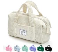 SPACEMATE Estuche para lápices, bolsa para suministros escolares, para niñas y niños, bonito organizador de bolígrafos estéticos, gran capacidad, papelería, color beige, estilo pana, 1600 ml