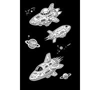 Spaceship Adventures Notebook: Sketch-like Cosmic Spaceships for Inspiring Creative Writing, Daily Notes, and Imaginative Thoughts, Space Themed Notebook For Kids And Adults