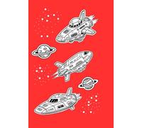 Spaceship Adventures Red Notebook: Sketch-like Cosmic Spaceships for Inspiring Creative Writing, Daily Notes and Imaginative Thoughts, Space Themed Notebook For Kids And Adults