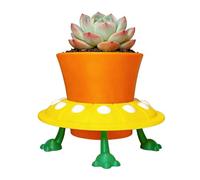 Spaceship Shape Planter - Indoor Flower Container, Futuristic Galaxy Vessel with Architectural Details, High-Grade Molded Resin, Garden Balcony Decor, Desk Nursery Plant Pot
