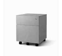Spacio Cajonera metálica Oficina 2 o 3 cajones Buck movil Archivador Profesional Alta Gama con Ruedas y Cerradura 40 x 54 x 55 cm (Gris, Cajón+Archivo)