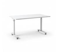 Spacio FlexiMove Mesa Plegable y Volteable de Oficina con Ruedas Escritorio abatible Profesional (Blanco, 160x60cm)