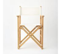 Spacio Silla de Director Kubrick Plegable de Tela y Madera para Cine y decoración - Ligera, portátil, Multifuncional, Interior/Exterior, Estilo Vintage +120Kg (Madera/Blanco)