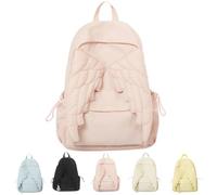 Spacious Angel Wing Backpack,Cutecore Coquette Wing Themed Travel Daypack with Zipper,Fun Kawaii Large Capacity Nylon Bag ，Pink