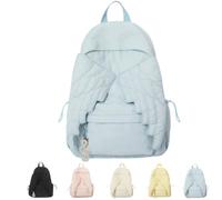 Spacious Angel Wing Backpack,Cutecore Coquette Wing Themed Travel Daypack with Zipper,Fun Kawaii Large Capacity Nylon Bag ，Blue