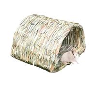 Spacious Bunny Nest, Hamster Hideaway Bed, Reed Grass Tunnel, Chew Toy Accessory, Warm Pet Habitat, Small Animal Refuge for Hedgehog Guinea Pig Indoor Outdoor Cage Playground 9.05x7.48x6.69 Inches