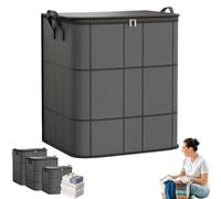 Spacious Moving Storage Bin Large Capacity Zippered Fabric Organizer for Bedding Clothes Foldable Blanket Storage Bags with Handles Dust-Proof Comforter Sweaters Winter Wardrobe (XL(50 x 50 x 70cm))