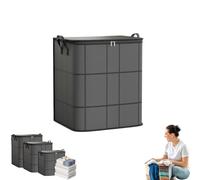 Spacious Moving Storage Bin Large Capacity Zippered Fabric Organizer for Bedding Clothes Foldable Blanket Storage Bags with Handles Dust-Proof Comforter Sweaters Winter Wardrobe (M(50 x 40 x 50cm))