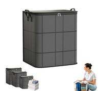 Spacious Moving Storage Bin Large Capacity Zippered Fabric Organizer for Bedding Clothes Foldable Blanket Storage Bags with Handles Dust-Proof Comforter Sweaters Winter Wardrobe (L(56x 45x 56cm))