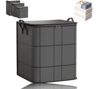 Spacious Moving Storage Bin, Zippered Organizer for Quilts, Bedding & Sweaters, Large Capacity Fabric, Blanket Storage Bags with Zipper and Handles for Closet & Moving Day (M)