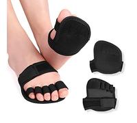 Spacmirrors CAREOR 1 par de calcetines de yoga suaves de cinco dedos y media palma, Hallux Valgus, superpuestos con puntera de martillo, ballet, antidesgaste para bailarines, yogis, atletas (S), negro