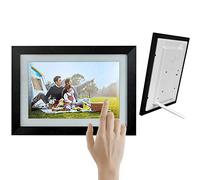 Spacmirrors Marco de Fotos Digital de 10 Pulgadas, álbum de Fotos portátil con múltiples Funciones, máquina de Publicidad Comercial Ultrafina, Reproductor de pronóstico del Tiempo, comparta Foto