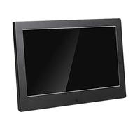 Spacmirrors Marco de Fotos Digital de 10 Pulgadas Pantalla LED HD de Metal 1024 * 600 con Pantalla IPS, Reloj Despertador, Reproductor de Video y Ranuras para Tarjetas USB y SD y Control Remoto, Mont