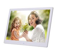 Spacmirrors Marco de Fotos Digital de 15 Pulgadas LCD de Alta resolución 1280 * 800 IPS Calendario de Cuadros de Video, Reloj Despertador, admite múltiples formatos de Archivos y Marco de Fotos Dig