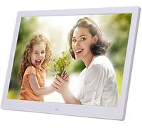 Spacmirrors Marco de Fotos Digital de 15 Pulgadas LCD de Alta resolución 1280 * 800 IPS Calendario de Cuadros de Video, Reloj Despertador, admite múltiples formatos de Archivos y Tarjeta USB y SD e