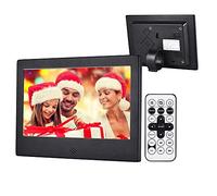 Spacmirrors Marco de Fotos Digital de 7 Pulgadas, Marco de Fotos Digital, Pantalla de Alta resolución 1024 x 600, Reproductor de vídeo MP3, Calendario, Despertador con Mando a Distancia, Compatible