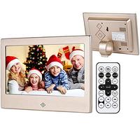 Spacmirrors Marco de Fotos Digital de 7 Pulgadas, Marco de Fotos Digital, Pantalla de Alta resolución 1024 x 600, Reproductor de vídeo MP3, Calendario, Despertador con Mando a Distancia, Compatible