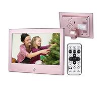 Spacmirrors Marco de Fotos Digital de 7 Pulgadas, Marco de Fotos Digital, Pantalla de Alta resolución 1024 x 600, Reproductor de vídeo MP3, Calendario, Despertador con Mando a Distancia, Compatible