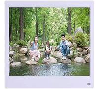 Spacmirrors Marco de Fotos Digital, Marco de Fotos Digital de 15,6 Pulgadas con Pantalla IPS de Alta resolución USB SD SDHC con Reloj Incorporado y Calendario Regalo para Familiares Amigos (Blanco 1