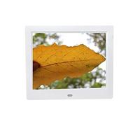 Spacmirrors Marcos de Fotos Digitales Marco de Fotos electrónico HD de 8 Pulgadas Insertar Disco U Reproducir automáticamente imágenes Vídeo Música (Blanco)