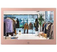 Spacmirrors Marcos de Fotos Digitales Pantalla Ancha HD de 10 Pulgadas con Calendario, Hora, Cambio automático, Reproductor de Video Admite reproducción de imágenes Musicales montada en la Pared (