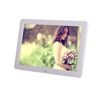 Spacmirrors Marcos de Fotos Digitales Pantalla LCD de 12 Pulgadas Multifuncional, Película MP3, Soporte SD, Disco U 1280 * 800 HD Píxel (Blanco)