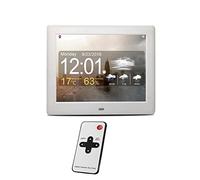 Spacmirrors WiFi Marco de Fotos Digital Pantalla HD de 8 Pulgadas Reloj Digital Calendario con pronóstico del Tiempo Temperatura y Humedad Máquina de Publicidad Comercial Reproductor de Video (blan