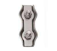 Spacnana 10 Clips para Cuerda de Alambre de Doble Perno, Acero Inoxidable | Sujetadores de Cables, Abrazaderas de Doble Perno Reutilizables, Acero Inoxidable 304, para Anclaje e Elevación Marinos