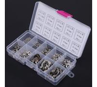 Spacnana 200 Clips en Forma de E, Surtido de Anillos en E de Acero Inoxidable 304, 10 Tamaños para Tareas de Fijación y Reparación Industriales