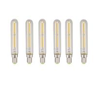 Spacnana 6 Uds Bombilla de Tubo LED 4W E14 2300K Bombillas de Lámpara de Luz Tubular T20x120 220-240V para Iluminación del Hogar (Transparente)