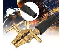 Spacnana Abrazadera de Toma de Tierra de Soldadura, Clamp/Holder de Cable de Tierra de Latón Resistente para Herramientas de Soldador 600A (Todo cobre)