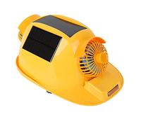 Spacnana Casco de Seguridad con Ventilador Solar y Luz LED Solar y de Viento de Ciclo 3D para Trabajadores de la Industria Petrolera, Minería Construcción Forro de Perilla Ajustable