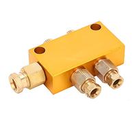 Spacnana Distribuidor de Aceite Latón Tipo TK Lubricante Ajustable Pistón Separador Válvula Divisoria 1 Entrada 2 Salida Tipo de Tarjeta Interna para Máquinas Herramienta CNC Lubricación de Línea de