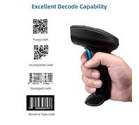Spacnana Escáner de Código de Barras Inalámbrico, Lector de Código de Barras Portátil USB Ergonómico, QR 1D 2D Compatible con para Comercio Minorista y Logística (U-2W)