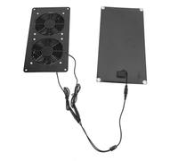 Spacnana Extractor de Aire Accionado por Energía Solar, Construcción de ABS, Kit de Ventilador Dual de 10 W, Alto Volumen de Aire para Invernaderos y Gallineros