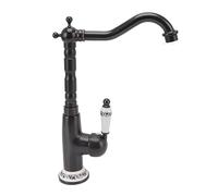 Spacnana Grifo Antiguo, Válvula de Porcelana de Estilo Retro, Caño Curvo Largo, Grifo Mezclador Giratorio de Latón para Baño, Cocina, Hogar, Centro Comercial, Hotel