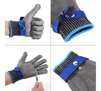 Spacnana Guante de Protección Resistente a Cortes, Acero Inoxidable, Características Anticuchillos y Rayones, Ideal para Carniceros y Uso Industrial