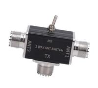 Spacnana Interruptor de Antena, 1 Entrada 2 Salida Interruptor de Transferencia Manual Frecuencia de 0-50 MHz Potencia de 100 W con Protección de Conexión a Tierra de Desconexión para